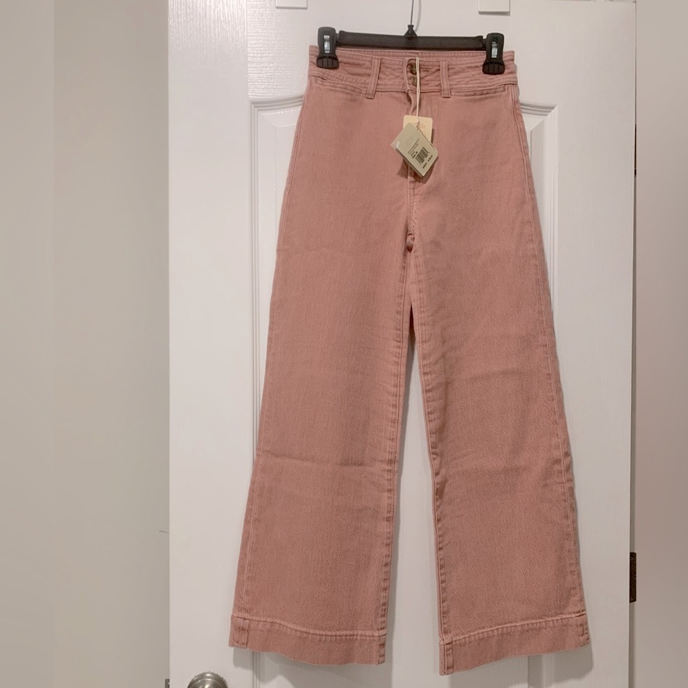 Faherty Harbor Crop Jeans - Clay Pink Wash - 25 - New with tags